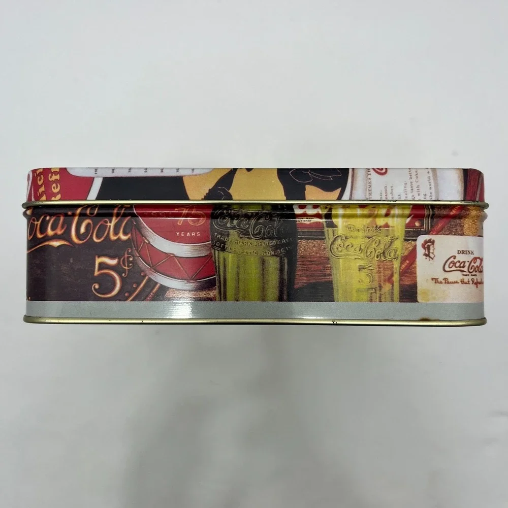 Vtg Coca-Cola 50th Anniversary Advertising Collectible‎ Tin Photo Box W/ Window